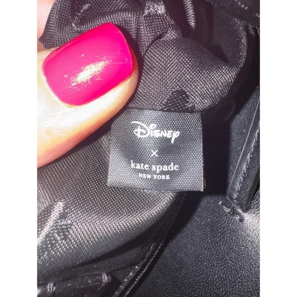 Kate Spade New York Minnie Mouse Polka Dot Backpack Black Red Bow Disney - Picture 11 of 14